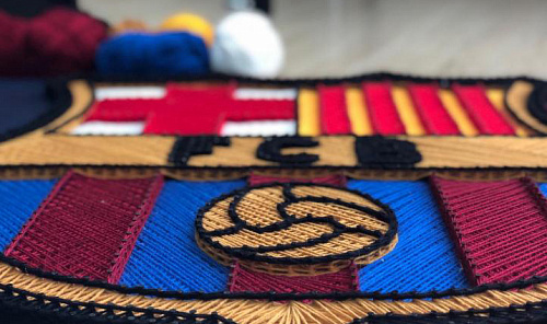 Картина ручной работы Барселона в технике StringArt