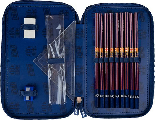 Пенал с канцтоварами Барселона, красно-синий, два отделения FC-270