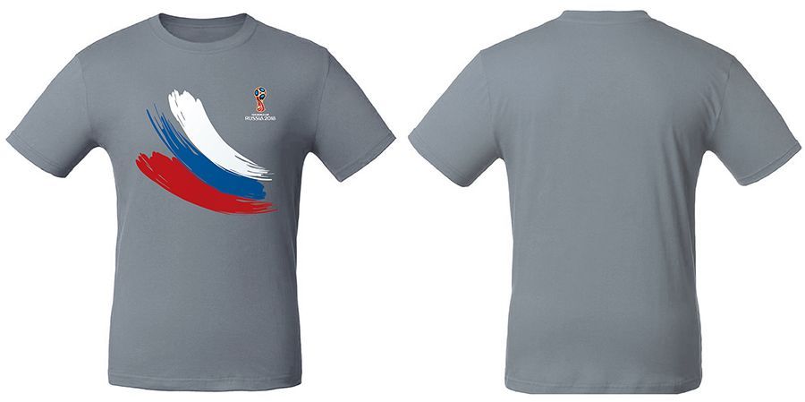 FIFA-Футболка "Триколор+Эмблема маленькая", цв.серый