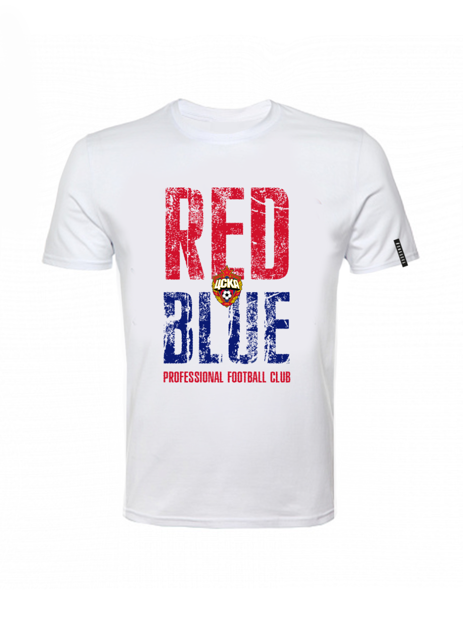 Футболка мужская ЦСКА "RED-BLUE", цвет белый