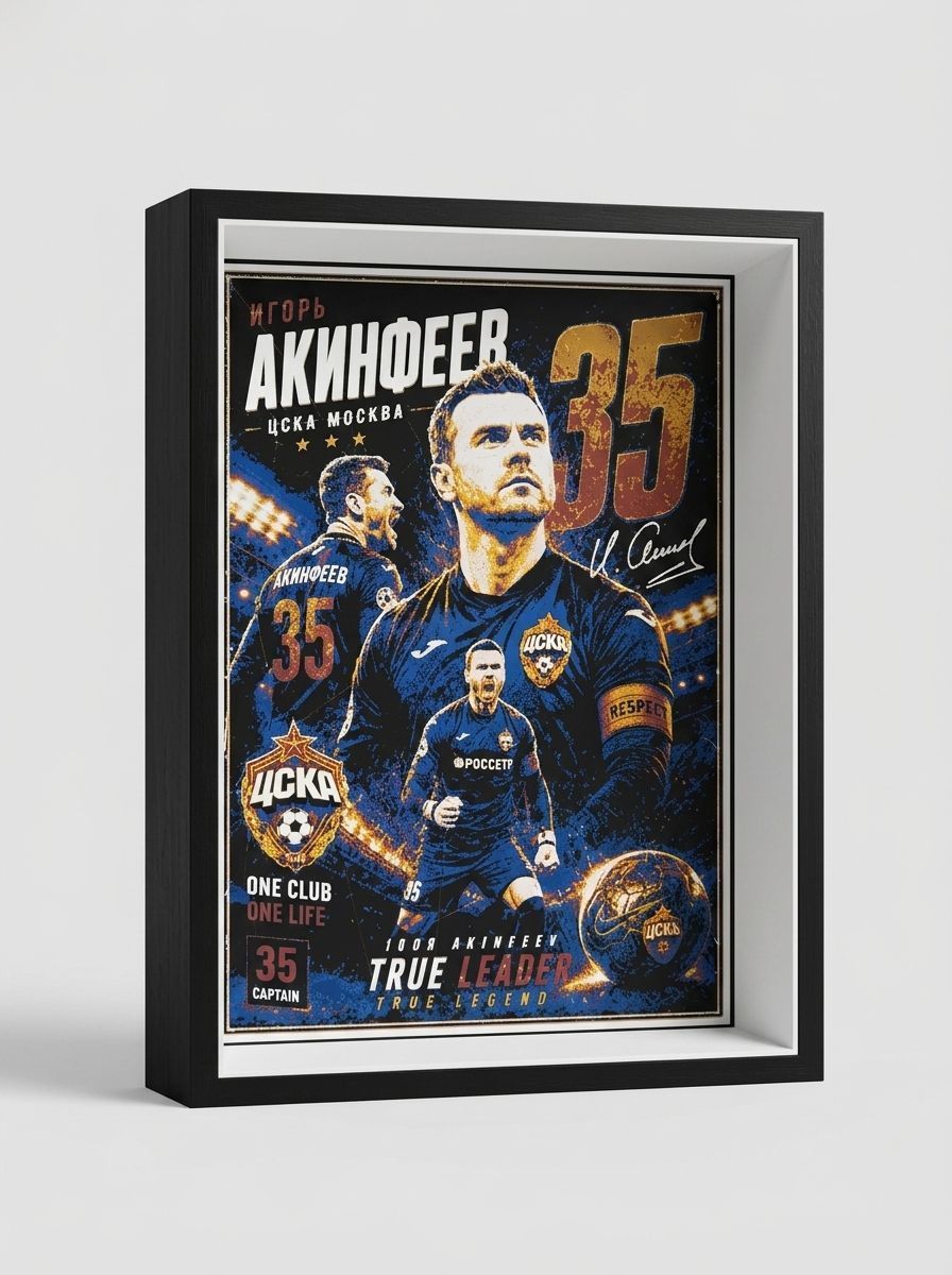 3D рамка Игорь Акинфеев №35 ЦСКА 156х212 мм
