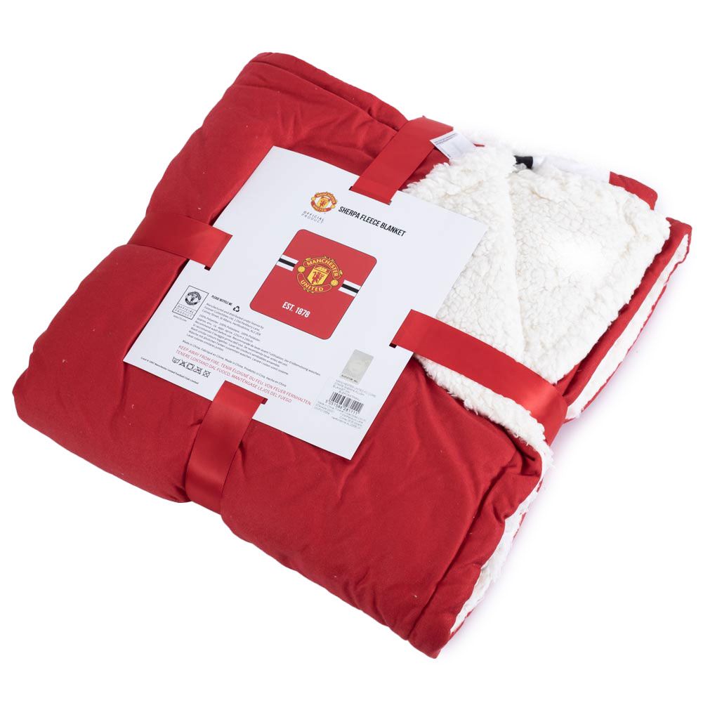 Плед Манчестер Юнайтед Core Stripe Sherpa Fleece Blanket