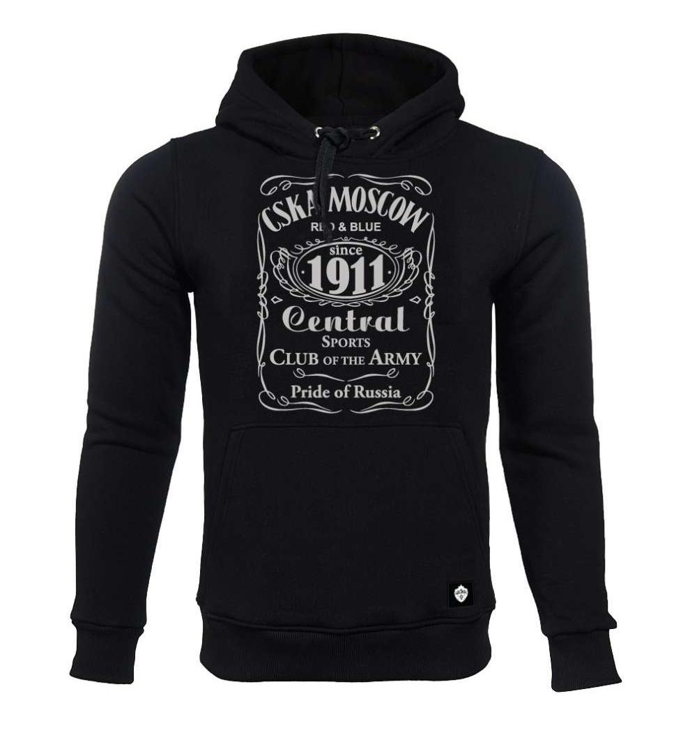 Толстовка ЦСКА "CSKA MOSCOW 1911" cover, цвет черный
