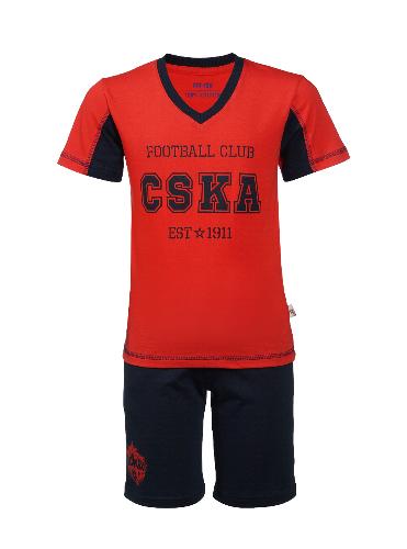 Комплект для мальчика ПФК ЦСКА (футболка+шорты), цвет: синий, красный