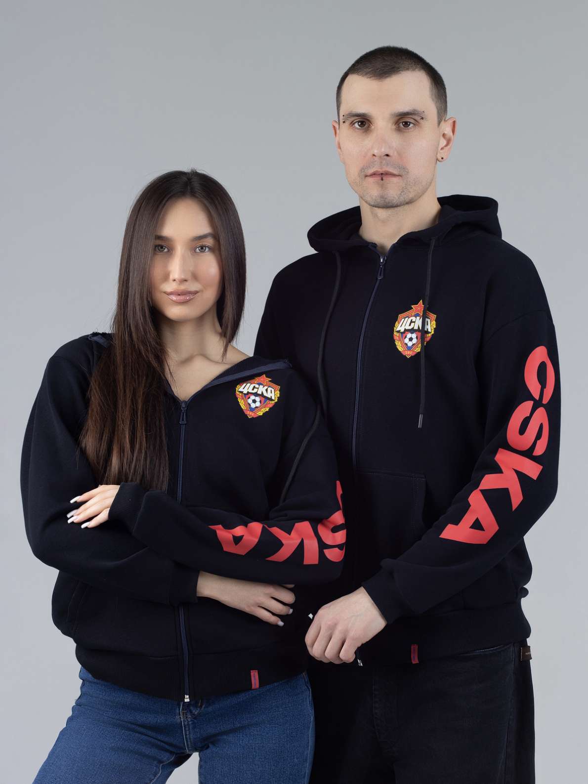 Толстовка CSKA на молнии с капюшоном, цвет темно-синий