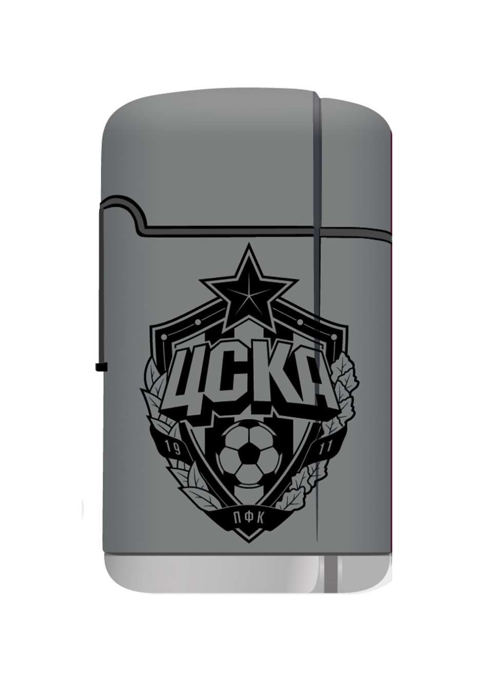 Зажигалка ЦСКА эмблема, цвет серый