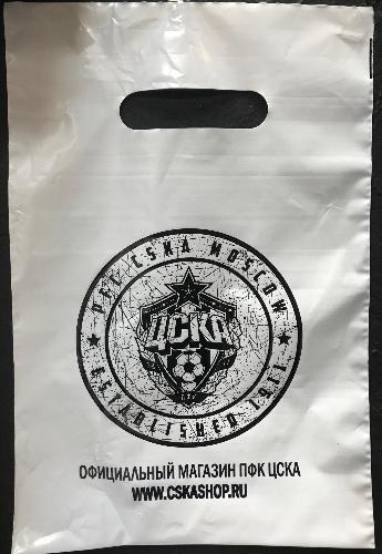 Пакет ЦСКА черно-белый 20*30