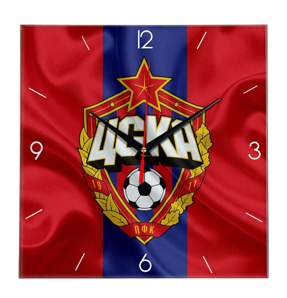 Часы настенные "Флаг ЦСКА", стекло