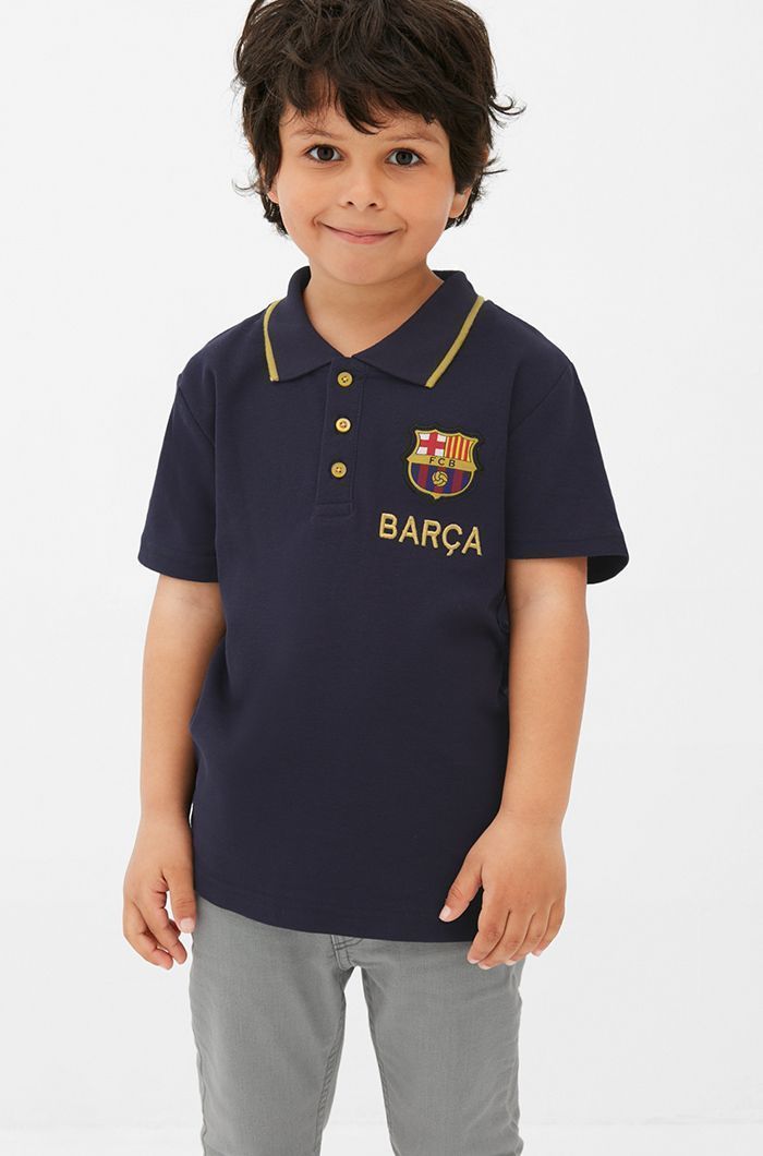 Детская футболка поло Барселона BOYS POLO TEE, темно-синяя